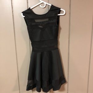 Black Mini Dress with Mesh see thru lining